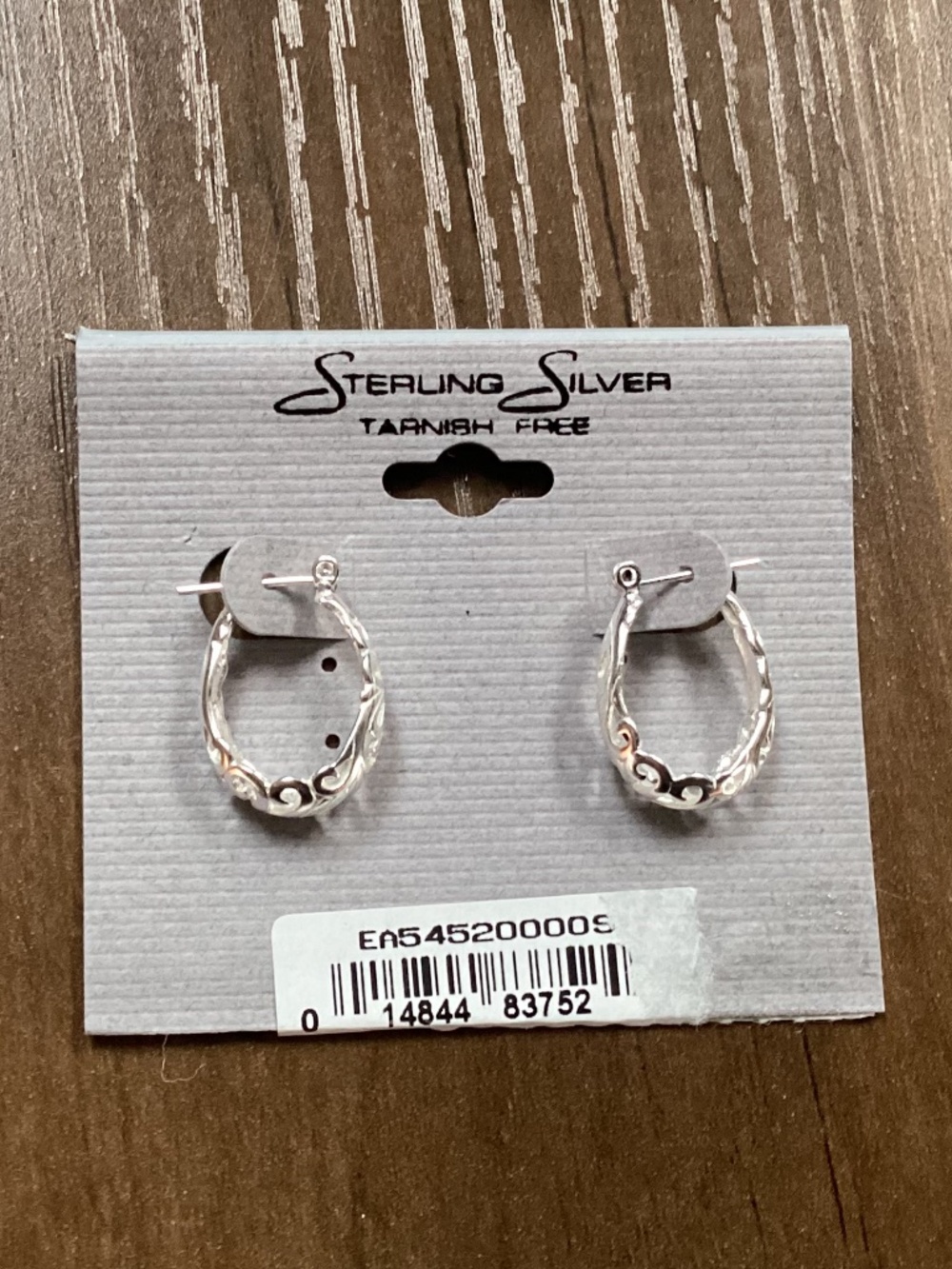 sterling silver hoop earrings with a filigree design New Made in Thailand